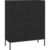 Vidaxl Storage Cabinet Black 80X35X101.5 Cm Steel, Black