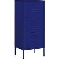 Vidaxl Storage Cabinet Navy Blue 42.5X35X101.5 Cm Steel, Blue