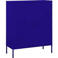 Vidaxl Storage Cabinet Navy Blue 80X35X101.5 Cm Steel, Blue