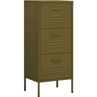 Vidaxl Storage Cabinet Olive Green 42.5X35X101.5 Cm Steel, Green
