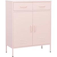 Vidaxl Storage Cabinet Pink 80X35X101.5 Cm Steel, Pink