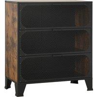 Vidaxl Storage Cabinet Rustic Brown 72X36X82 Cm Metal And Mdf, Brown