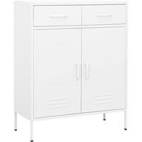 Vidaxl Storage Cabinet White 80X35X101.5 Cm Steel, White