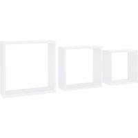 Vidaxl Wall Cube Shelves 3 Pcs White Mdf, White