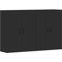 Vidaxl Wall Mounted Cabinets 2 Pcs Black Engineered Wood, Black