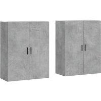 Vidaxl Wall Mounted Cabinets 2 Pcs Concrete Grey 69.5X34X90 Cm, Grey