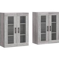 Vidaxl Wall Mounted Cabinets 2 Pcs Grey Sonoma Engineered Wood, Grey