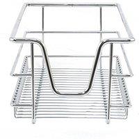 Monster Shop 6 X KUKoo Kitchen Pull Out Storage Baskets 300Mm Wide Cabinet, Silver