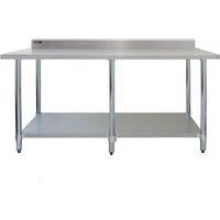 Monster Shop Commercial Stainless Steel Catering Table - 7Ft Wide, Silver