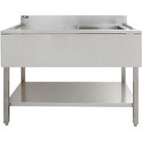 Monster Shop KUKoo Commercial Stainless Steel Sink - Left Hand Drainer, Silver