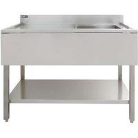Monster Shop KUKoo Stainless Steel Catering Sink - Left Hand Drainer, Silver