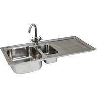 Monster Shop Premium Stainless Steel Kitchen Sink & Victoria Tap, Silver