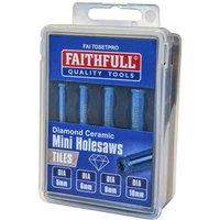 Faithfull Diamond Ceramic Mini Holesaw 4Pc Set, Multi