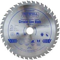 Faithfull Tct Circ Saw Blade 250 X 30 X 40T Akick, Silver