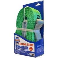 Faithfull Lifting Sling Green 2 Tonne 60Mm X 3M, Green