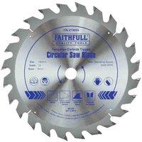 Faithfull Tct Circ Saw Blade 190 X 16 X 24T, Silver