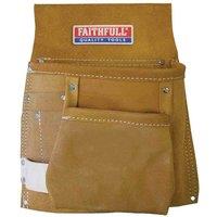 Faithfull Suede Single Tool & Nail Pouch, Brown