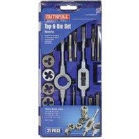 Faithfull Tap & Die Set Met Carbon Steel 21Pc, Multi