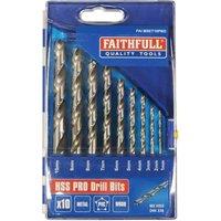 Faithfull Hss Drill Set M2 1 - 10Mm, Multi