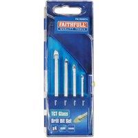 Faithfull Tile & Glass Drillbit Set 4 3-6Mm, Silver