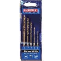 Faithfull Q/C Hss Cobalt Impact Bit 5Pc Set 2-6Mm, Multi