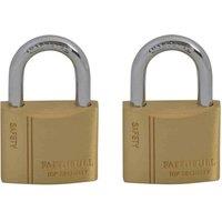 Faithfull Padlock Brass Keyed Alike 2 X 40Mm, Gold