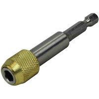 Faithfull S/S Quick Release Universal Bit Holder, Silver