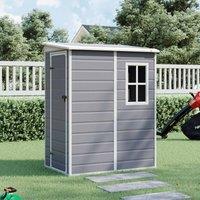 Garden Sanctuary 5 X 4 Ft Grey Outdoor Weather-resistant Plastic Storage Shed With Lockable Door, Grey