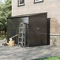 Garden Sanctuary 4.6 X 9 FT Black Steel Outdoor Storage Shed, Black