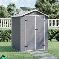 Garden Sanctuary 4.4 X 6 Ft Grey Plastic Outdoor Garden Storage Shed, Grey