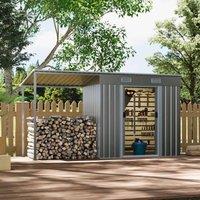 Garden Sanctuary 4.0 X 6.4 Ft Grey Outdoor Metal Storage Shed With Double Doors, Grey