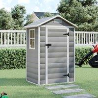 Gardensanctuary 3.0 X 4.0 Ft Grey Plastic Garden Storage Shed With Ventilation Windows