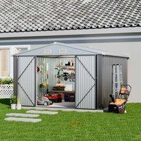 Gardensanctuary 10 X 6.6 Ft Outdoor Shelving Metal Storage Shed