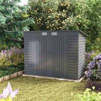 Garden sanctuary 4 X 8 Ft Galvanized Steel Outdoor Storage Shed With Vents And Dual Doors, Grey