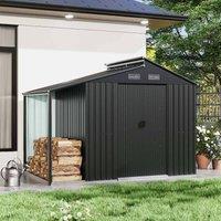 Gardensanctuary 5.7 X 9.8 Ft Gray Corrosion-resistant Galvanized Steel Storage Shed