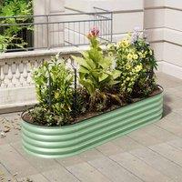 Gardensanctuary 240X42Cm Green Outdoor Anti-corrosion Galvanized Steel Raised Garden Bed