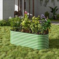 Gardensanctuary 240X80Cm Green Outdoor Anti-corrosion Galvanized Steel Raised Garden Bed