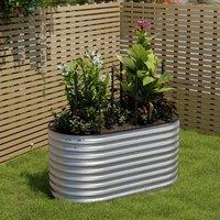 Garden Sanctuary 160X80Cm Silver Outdoor Anti-corrosion Galvanized Steel Raised Garden Bed, Silver