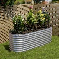 Garden Sanctuary 240X80Cm Silver Outdoor Anti-corrosion Galvanized Steel Raised Garden Bed, Silver
