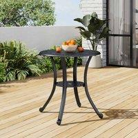 Gardensanctuary Cast Aluminum Patio Dining Table With Umbrella Hole