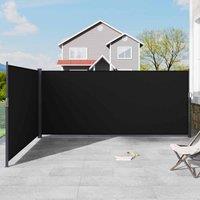 Gardensanctuary Grey Uv-resistant Outdoor Retractable Privacy Side Awning