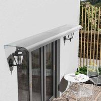 Garden Sanctuary White Pet Material Frosted Window Door Awning Canopy, White