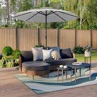 Gardensanctuary Grey 3-tier Outdoor Weather-resistant Polyester Umbrella With Crank And Tilt