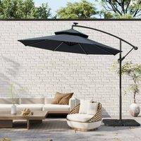 Garden Sanctuary 3M Double-top Cantilever Paraso With Hdpe Parasol Base, Grey
