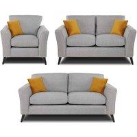 Modern Home Loscoe 3 2 1 Seater Set Silver, Grey