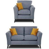 Modern Home Loscoe 2 1 Seater Set Denim, Blue
