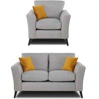 Modern Home Loscoe 2 1 Seater Set Silver, Grey