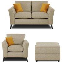 Modern Home Loscoe 2 1 footstool Set Oatmeal, Cream
