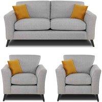 Modern Home Loscoe 3 1 1 Seater Set Silver, Grey