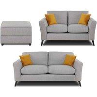 Modern Home Loscoe 3 2 footstool Set Silver, Grey
